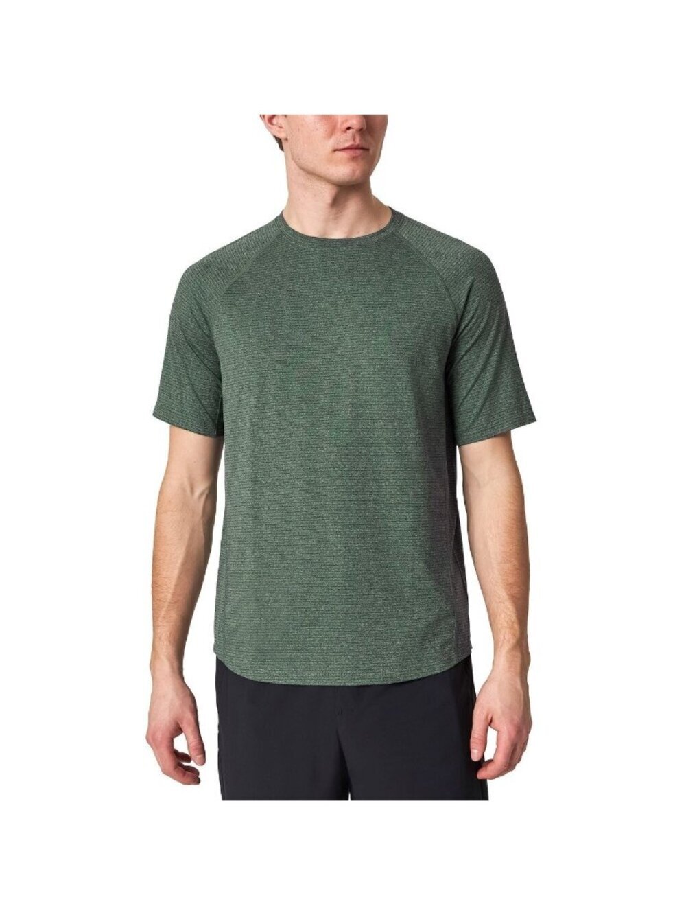 NWT Mondetta Men's L Green Active Stripe Tee Stretched